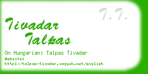 tivadar talpas business card